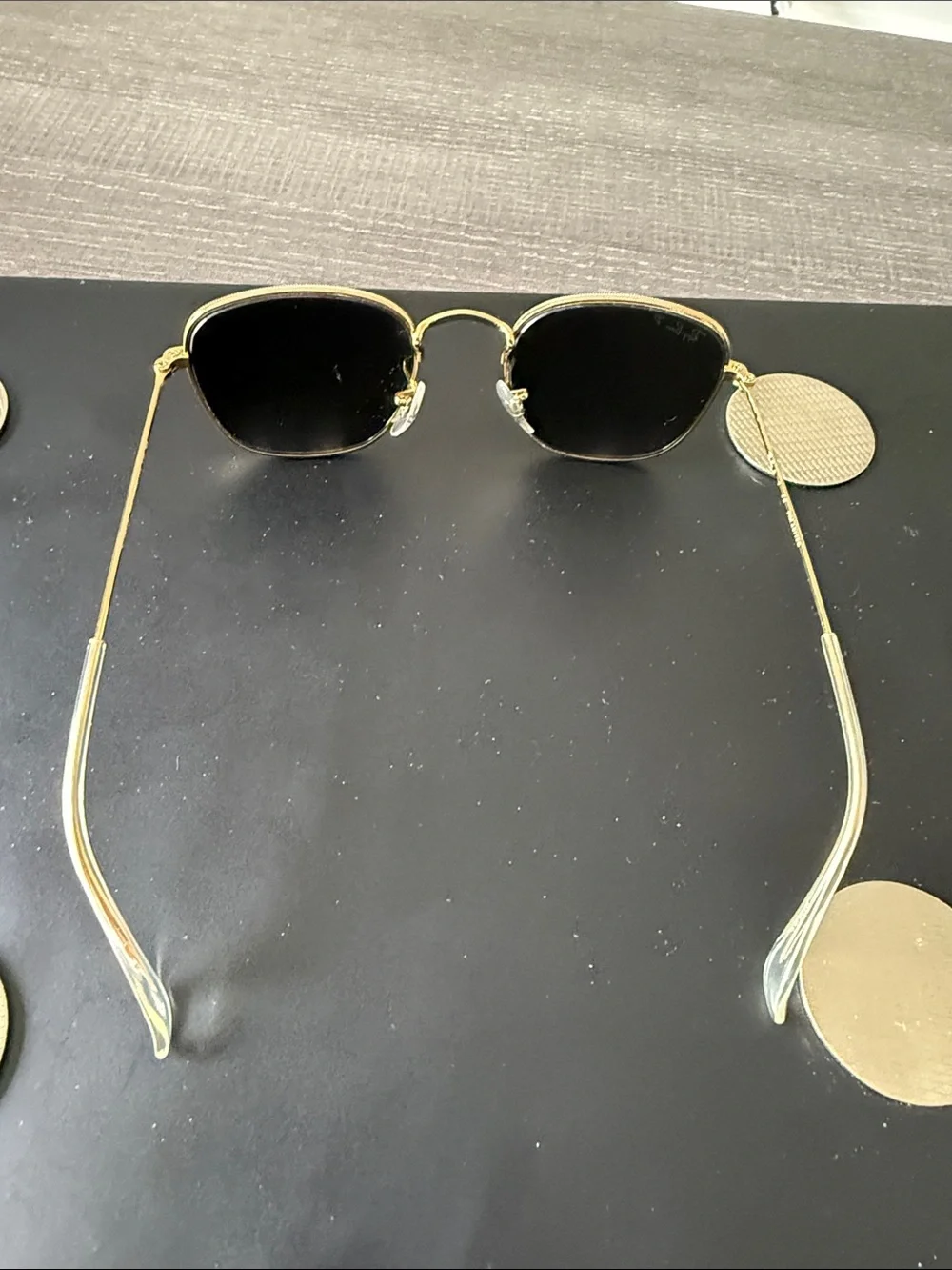 Ray-Ban Gold Frame Sunglasses with Green Lenses polarized YOUTH